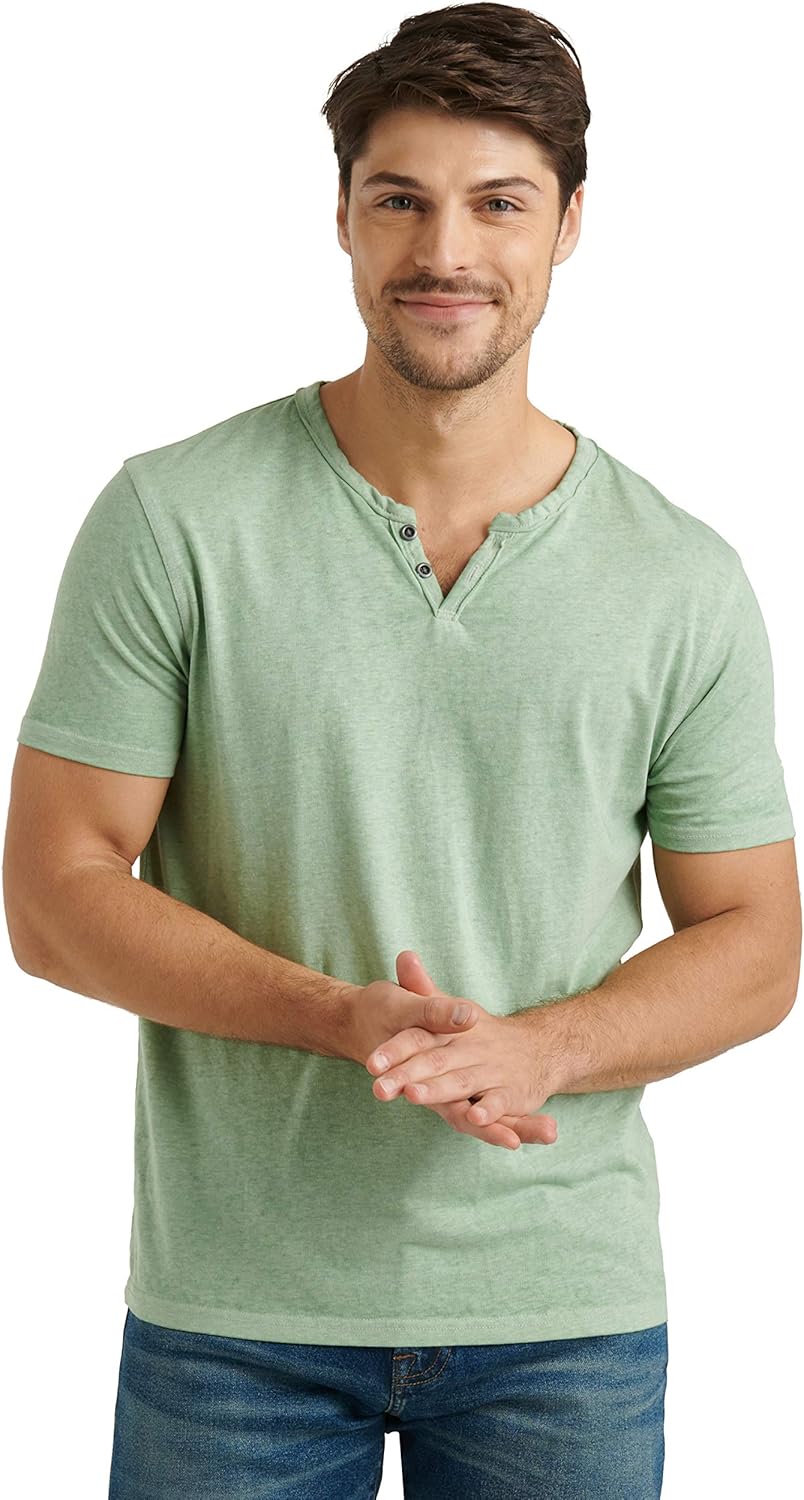 Lucky Brand Men's Venice Burnout Notch Neck Tee
